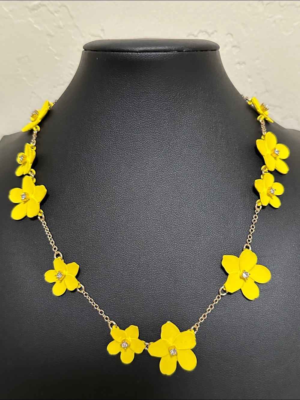 J Crew Enamel Floral Motif Statement Necklace